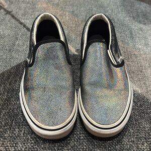 Vans holographic slip on shoes